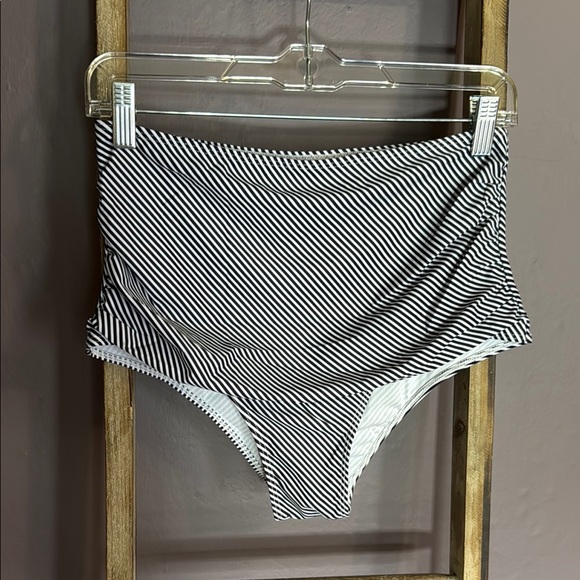 edel qual Other - Soleil Coastal Black & White Stripe High-Waisted Swim Bottoms
